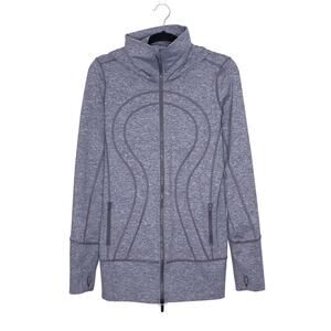 LULULEMON Stride Jacket II Heathered Slate Hooded Lightweight Active Women's 10